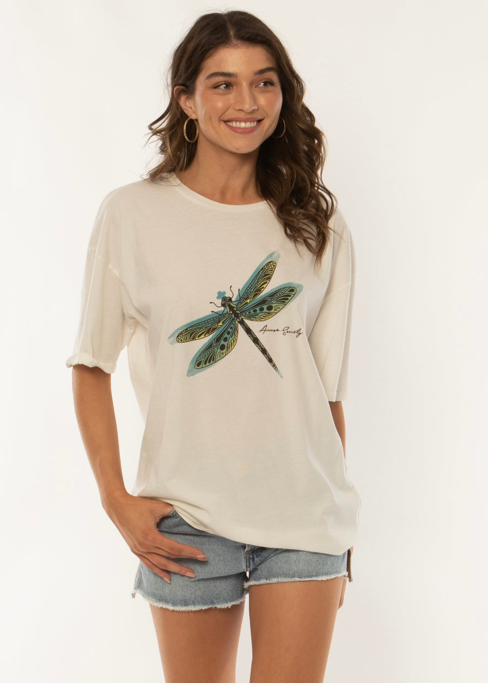 DRAGONFLY SS KNIT BYFRND KNIT TEE