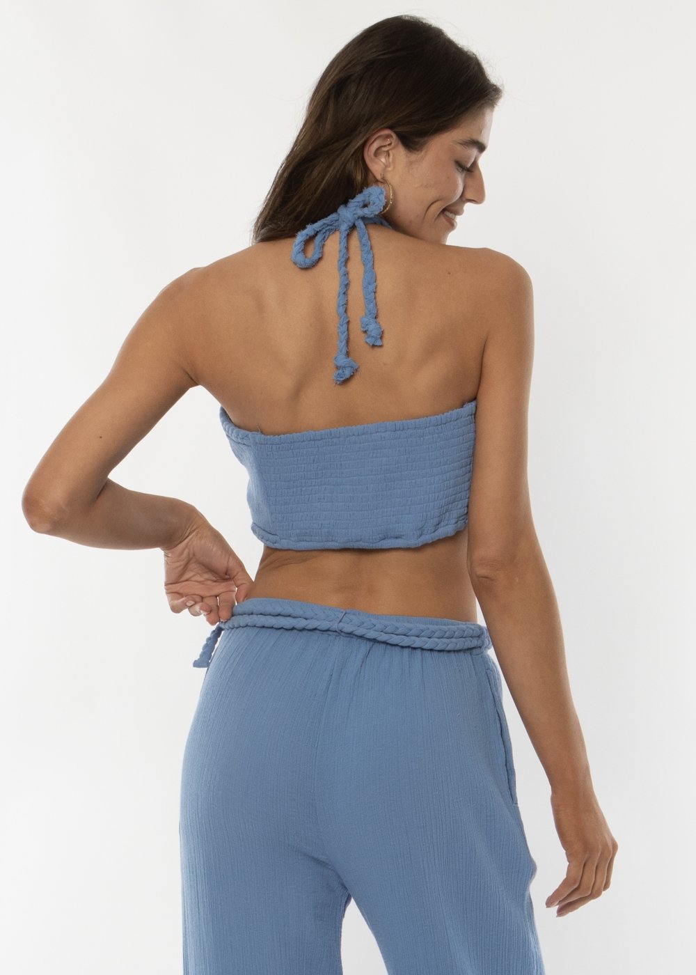 EYELEEN WOVEN HALTER