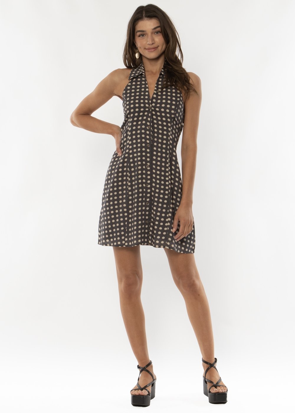 LOLITA WOVEN HALTER DRESS