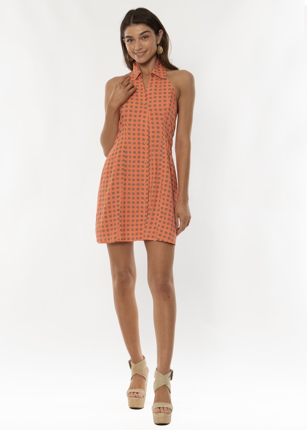 LOLITA WOVEN HALTER DRESS