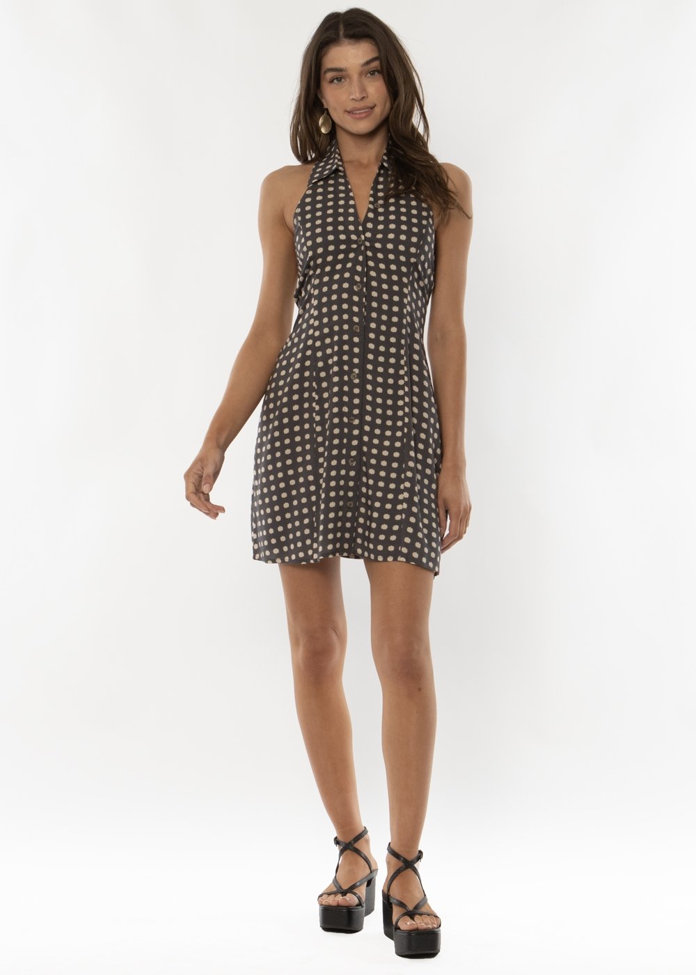 LOLITA WOVEN HALTER DRESS