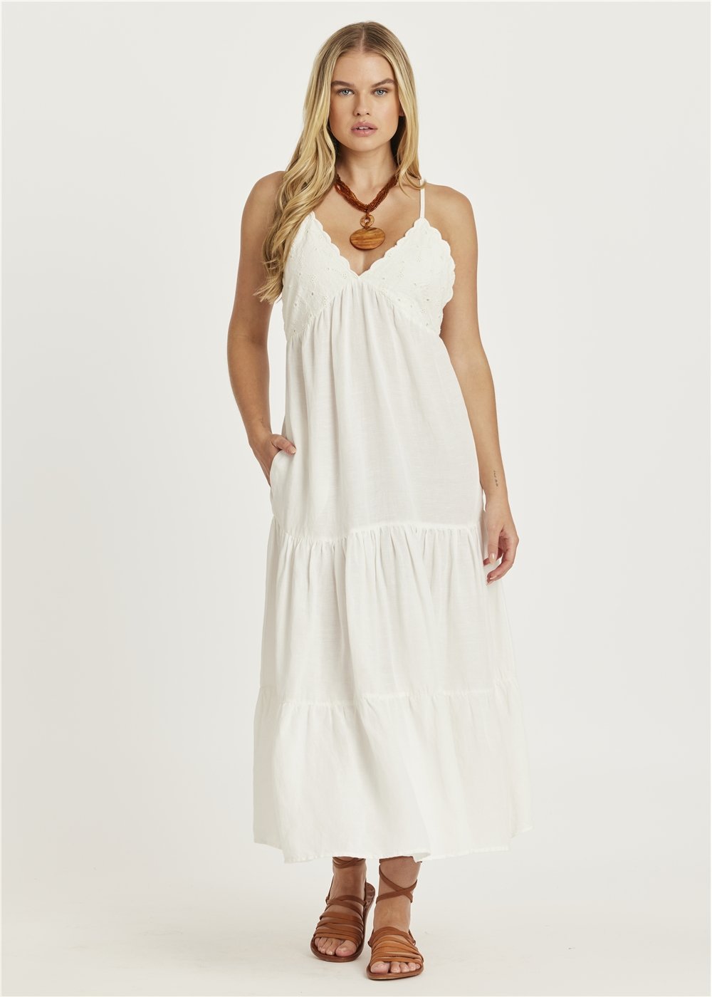 CHECK ME OUT WOVEN MIDI DRESS